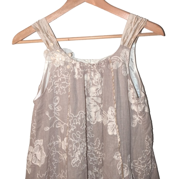 Isobella & Chloe Cotton Tulle Lined Knee Length Cottagecore Boho Dress 14 - Picture 10 of 11